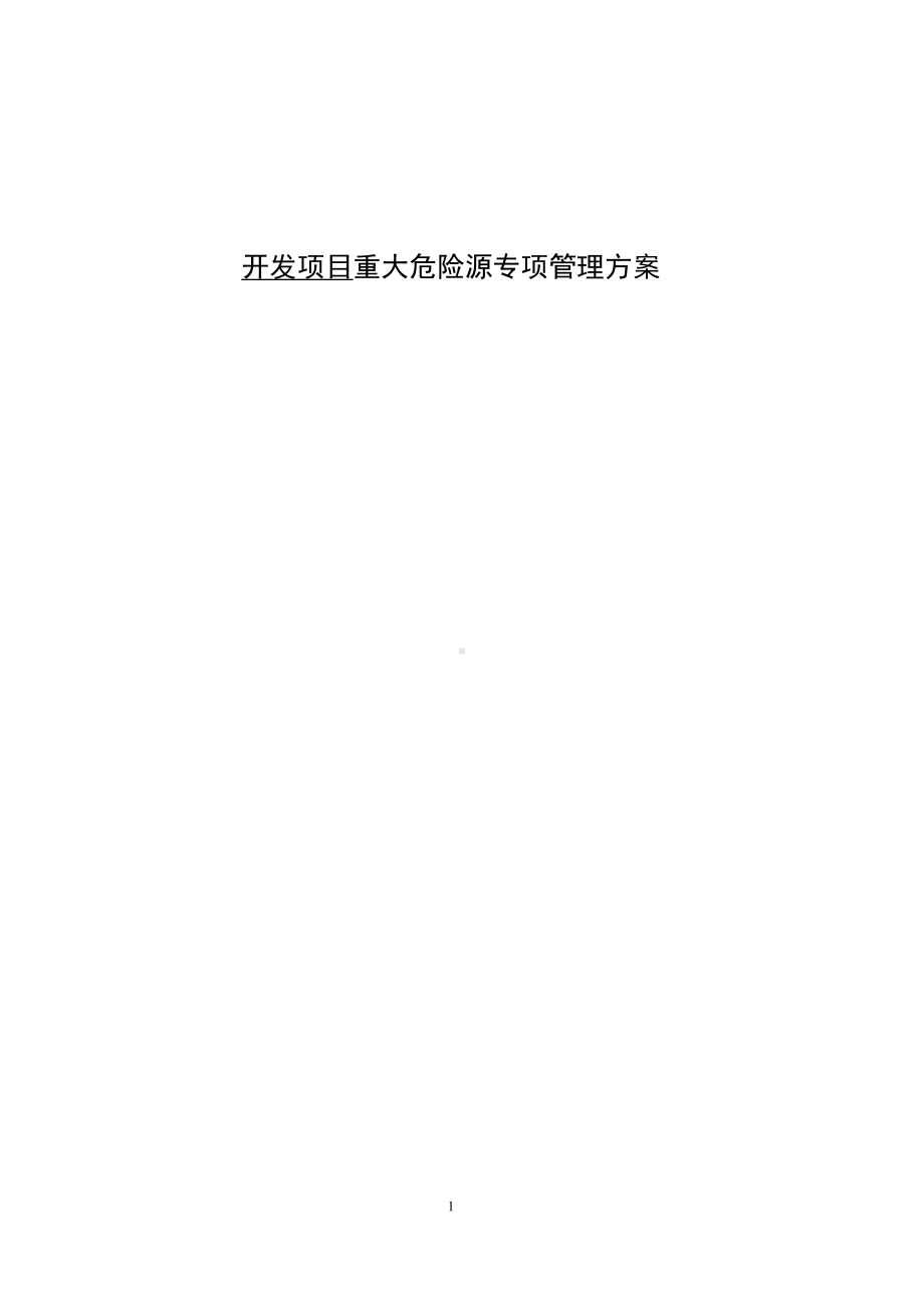 开发项目重大危险源专项管理方案（V2.0）.doc_第1页