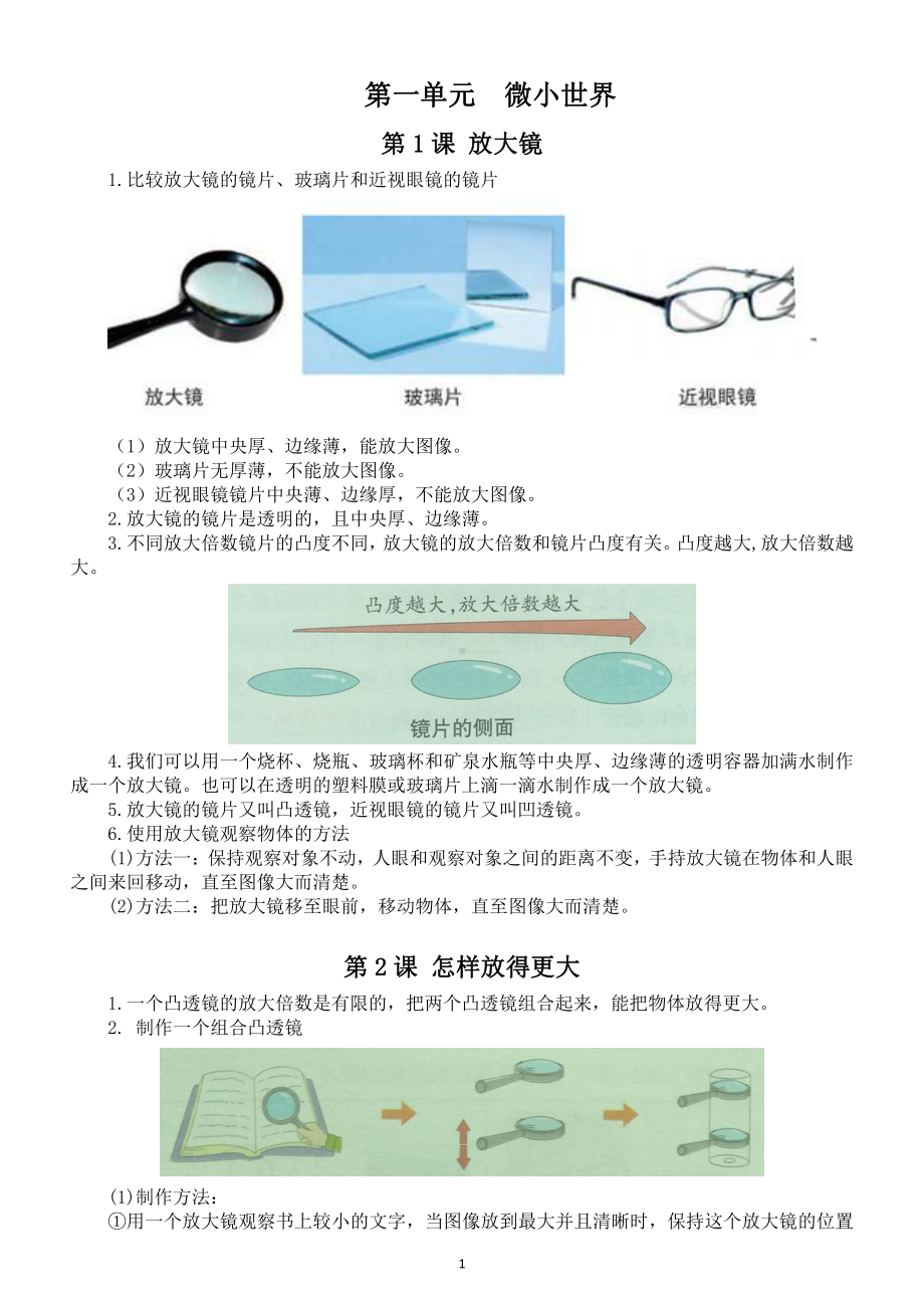 小学科学教科版六年级上册全册知识点整理汇总（共28课）（2021新版）.doc_第1页