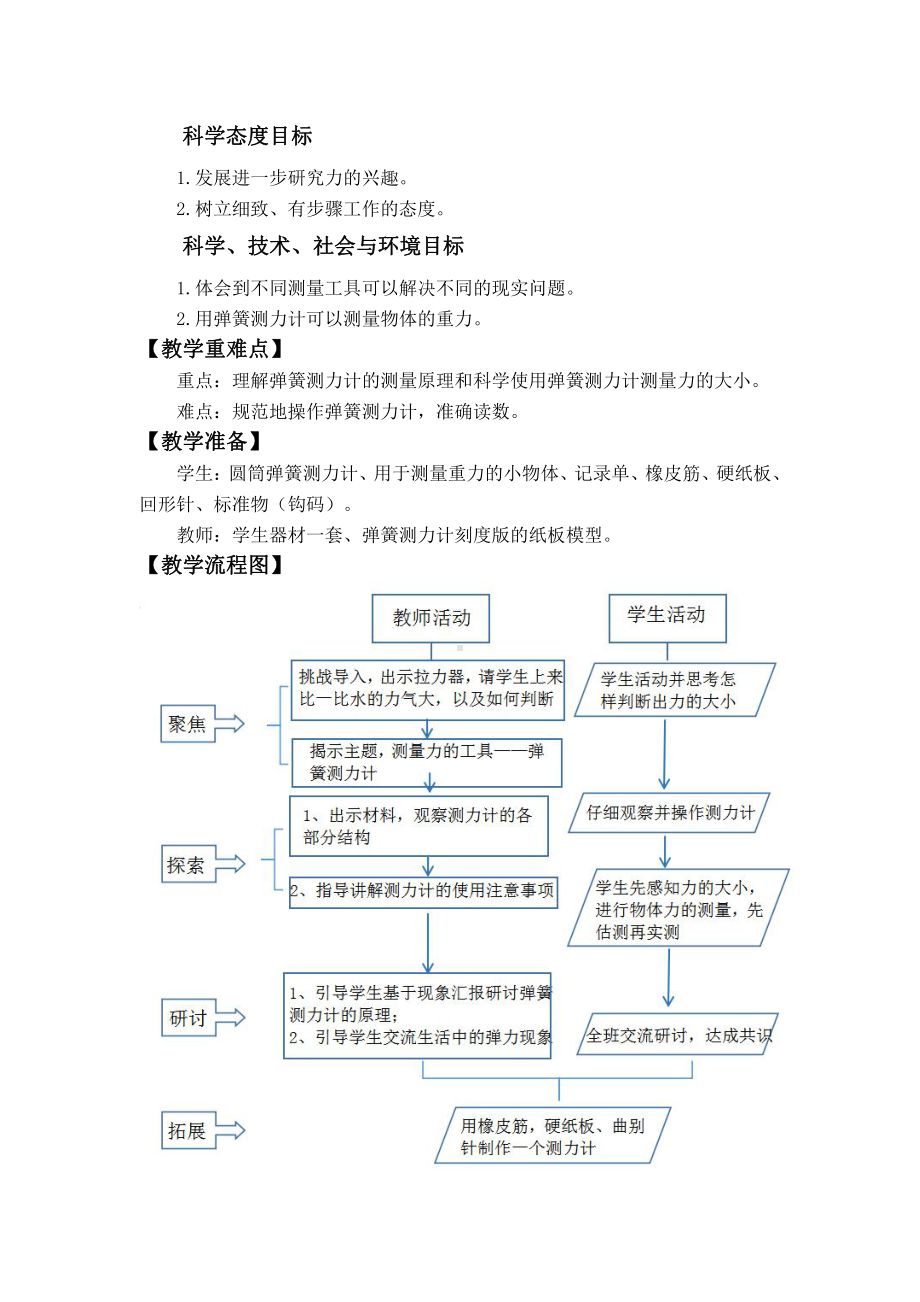 2021新教科版四年级上册科学3-4《弹簧测力计》教学设计.docx_第2页