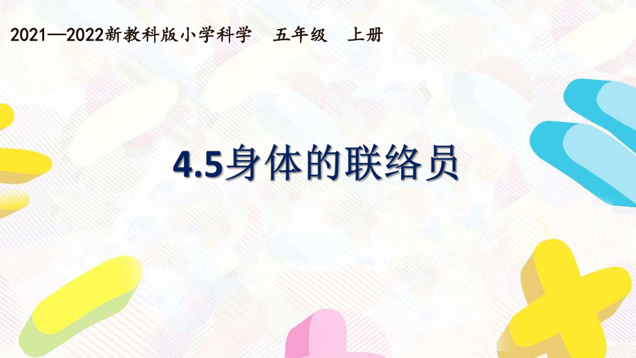 新教科版2021~2022五年级科学上册第四单元《5身体的联络员》课件.pptx_第1页