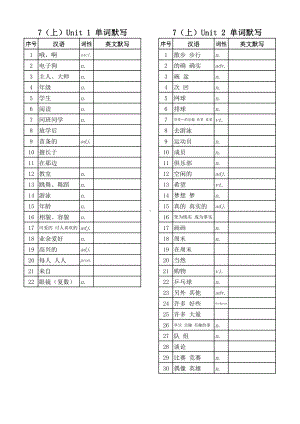 牛津译林版七年级英语上册1-8单元单词默写表.pdf