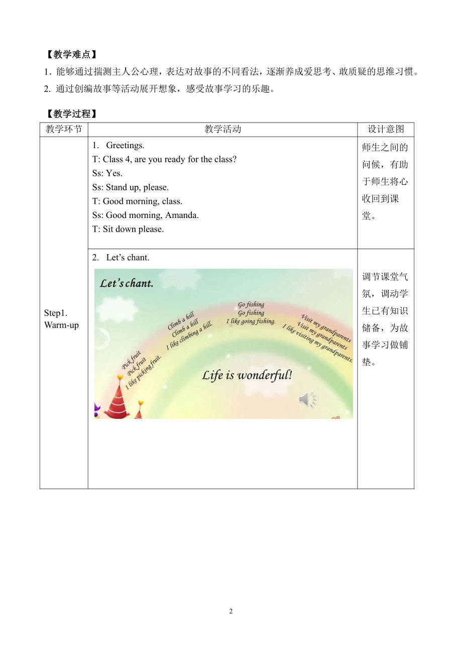 人教版（新起点）四年级上册Unit 2 On the Weekend-Story Time-教案、教学设计-部级公开课-(配套课件编号：9009e).doc_第3页