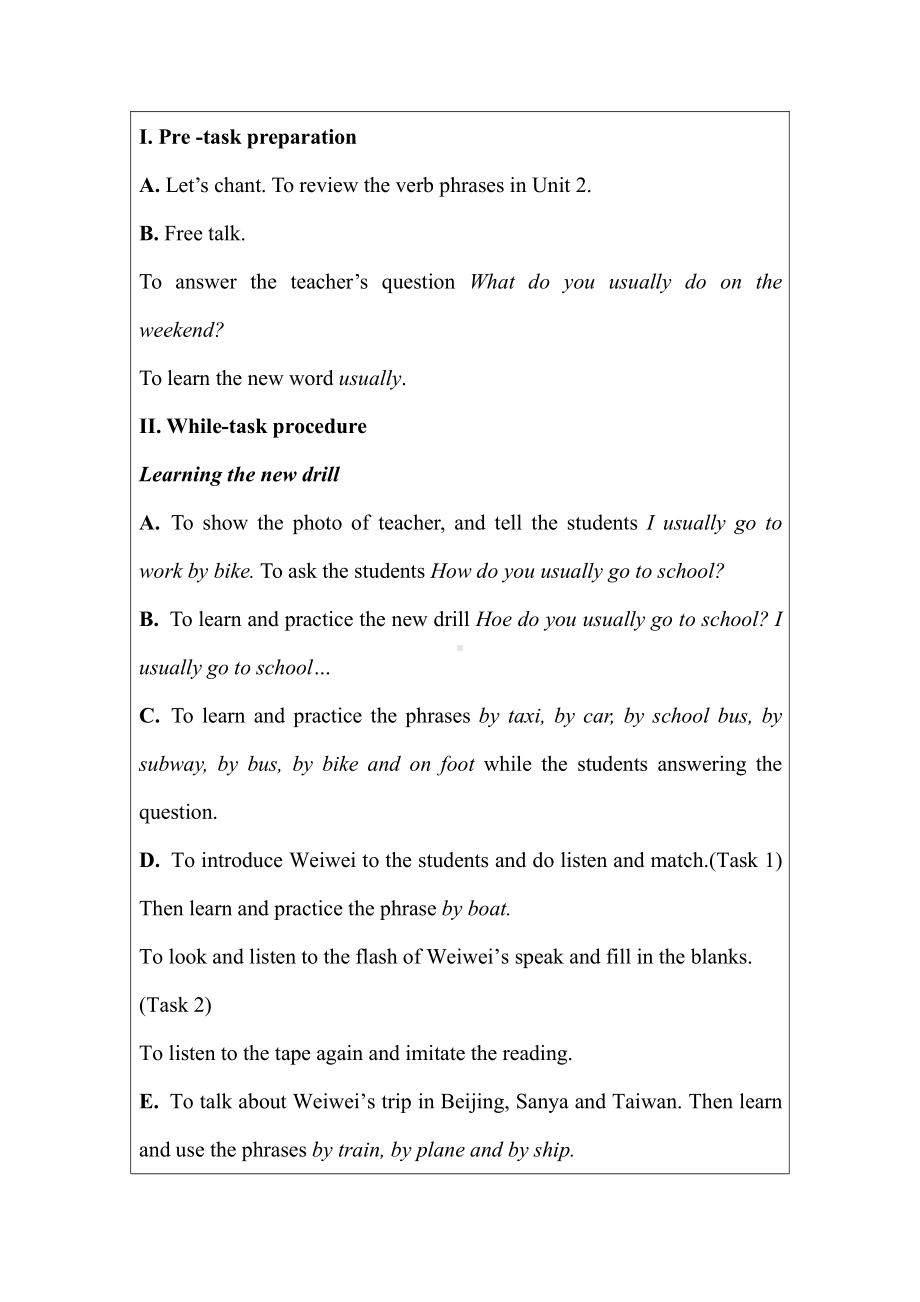 人教版（新起点）四年级上册Unit 3 Transportation-Lesson 1-教案、教学设计-部级公开课-(配套课件编号：7081a).doc_第3页