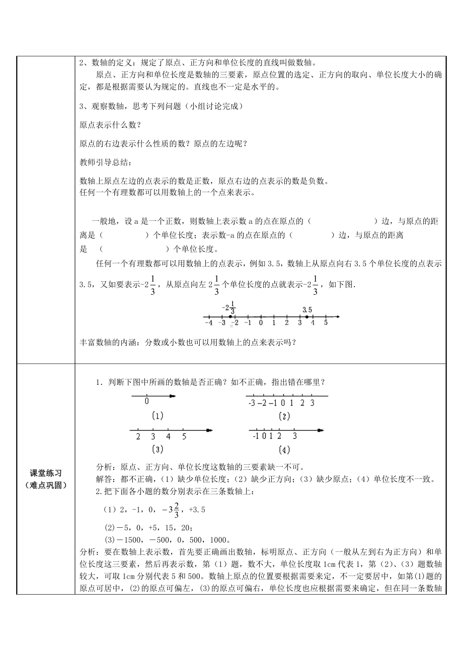 1.2.2数轴-教案-2021-2022学年人教版七年级数学上册(1).docx_第2页