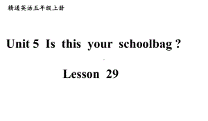 人教精通版五年级上册Unit5 Is this your school bag？(Lesson29) ppt课件.ppt