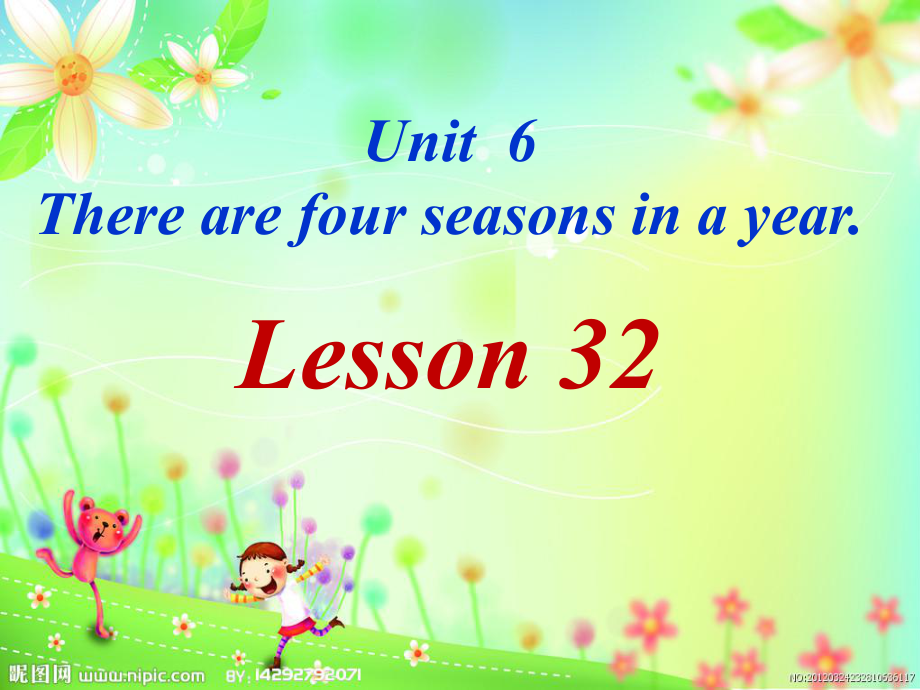 人教精通版六年级上册Unit6 There are four seasons in a year.（Lesson32) ppt课件.ppt_第1页