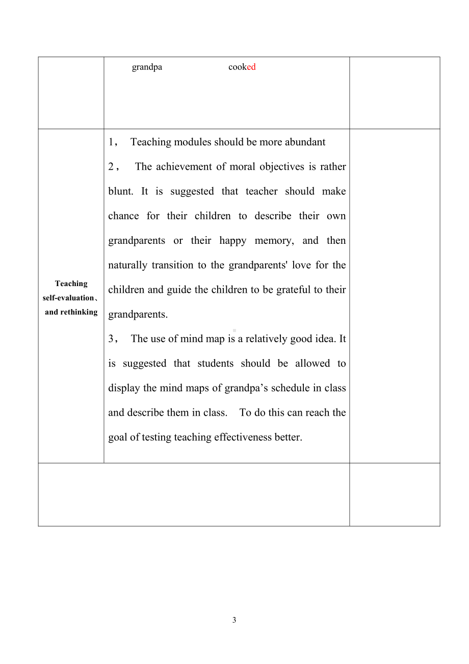 外研版（三起）四下Module 7-Unit 2 Grandma cooked fish.-教案、教学设计-公开课-(配套课件编号：b002e).doc_第3页