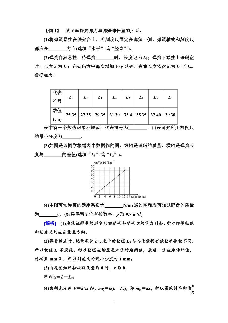 （2021新人教版）高中物理必修第一册第3章 实验：探究弹簧弹力与形变量的关系讲义.doc_第3页