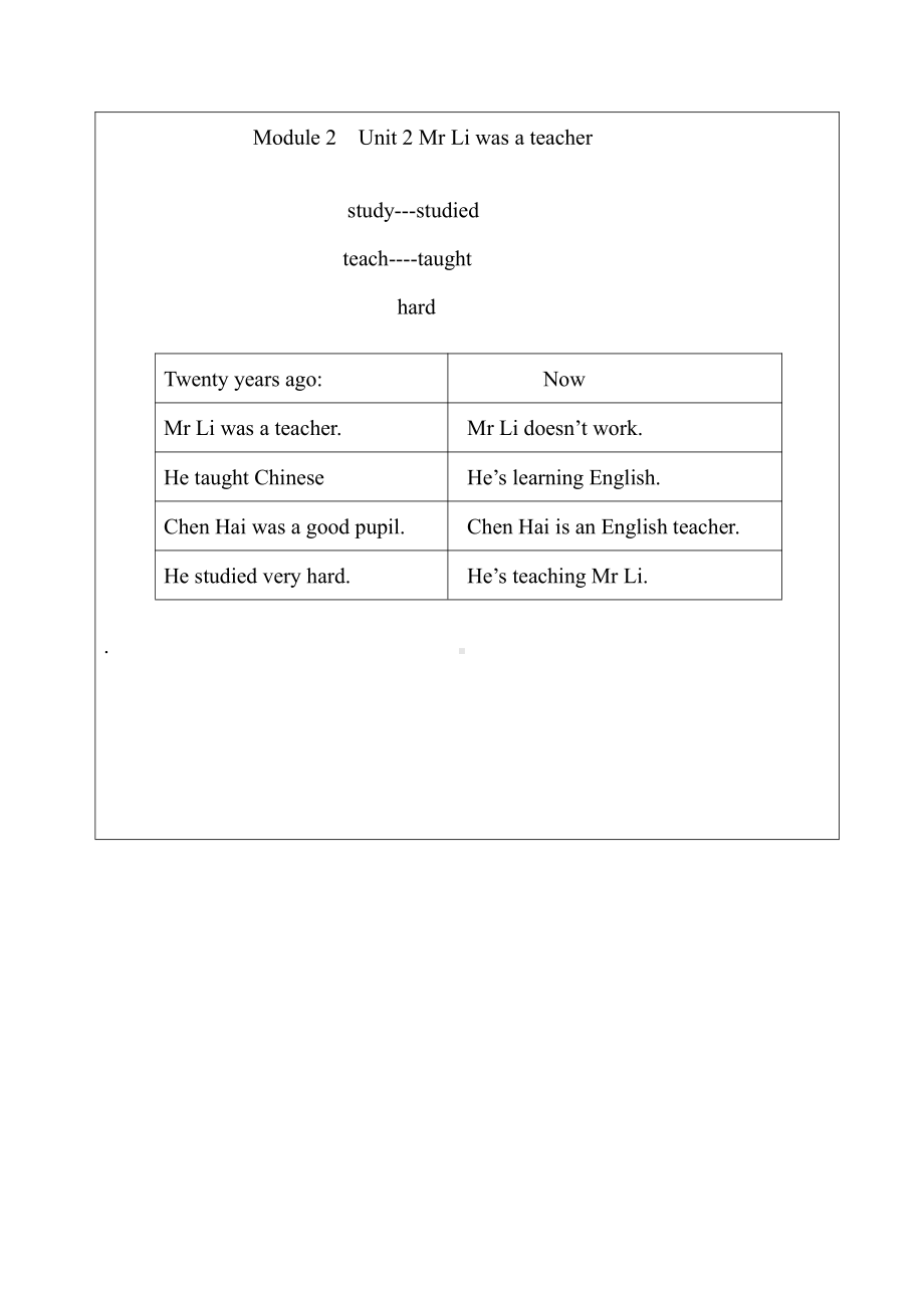 外研版（三起）五下Module 2-Unit 2 Mr. Li was a teacher.-教案、教学设计-市级优课-(配套课件编号：00300).doc_第3页