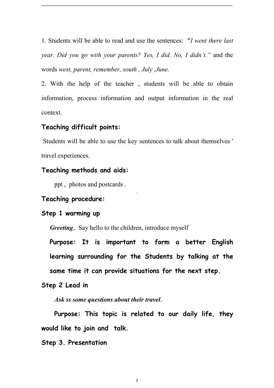 外研版（三起）五下Review Module-Unit 1-教案、教学设计--(配套课件编号：80555).docx_第2页