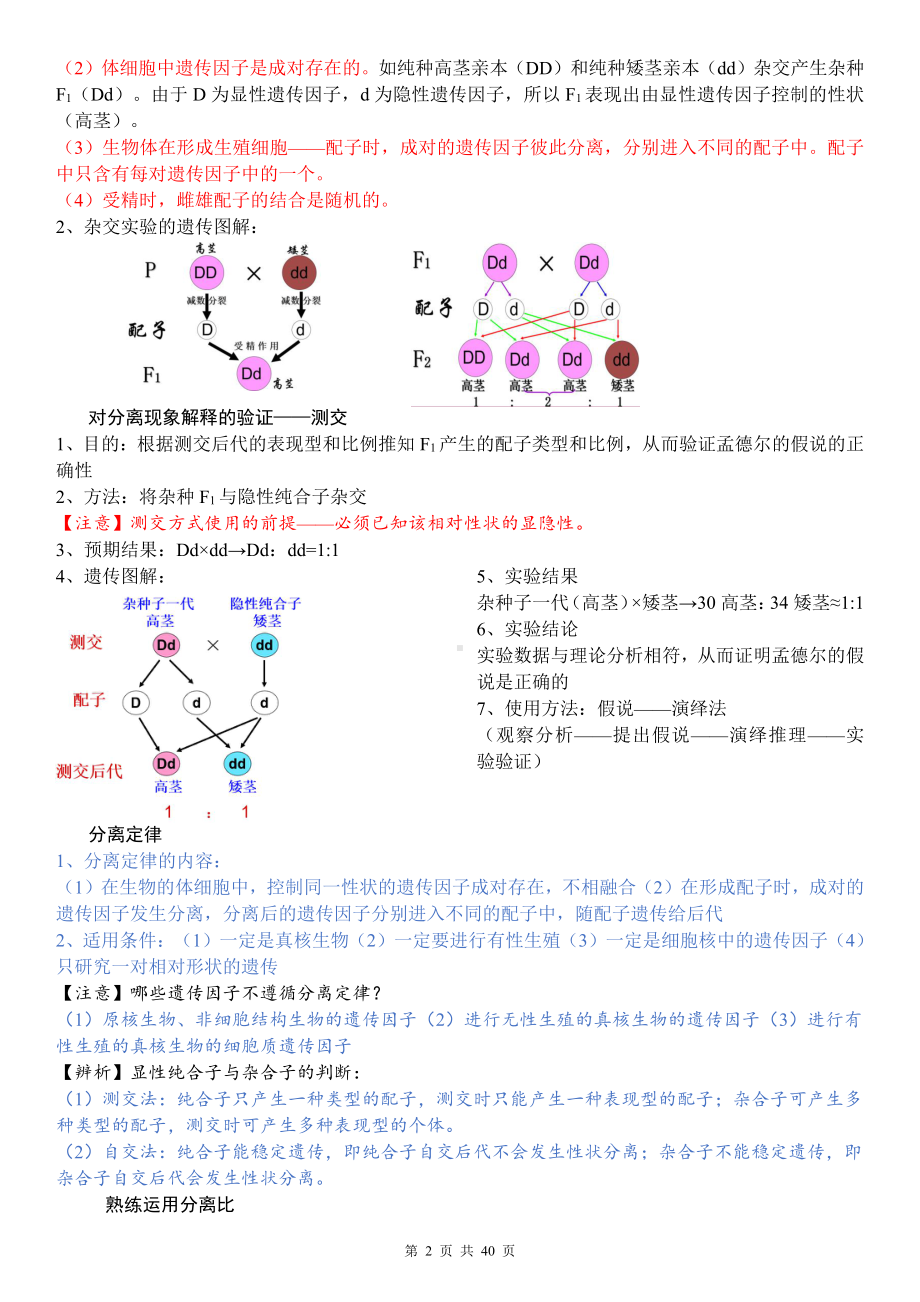 （新教材）人教版（2019）高一生物必修2《遗传与进化》期末复习考点清单（实用！）.docx_第2页