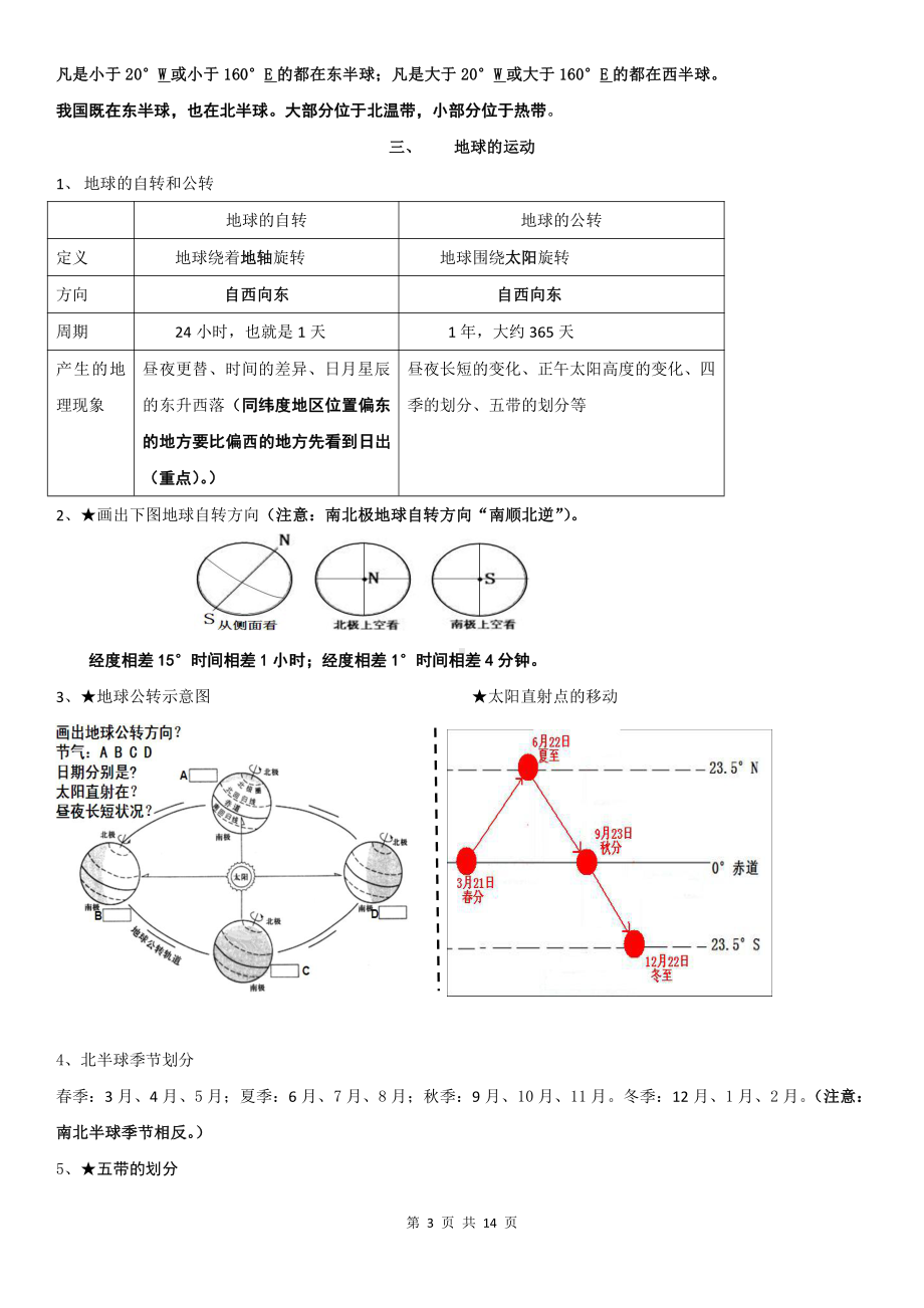 商务星球版七年级上册地理预习复习知识点提纲（实用必备！）.docx_第3页