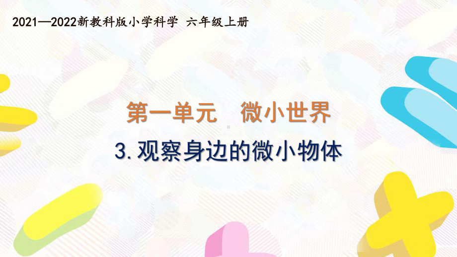 新教科版2021-2022六年级科学上册第一单元 《3.观察身边的微小物体》课件.pptx_第1页