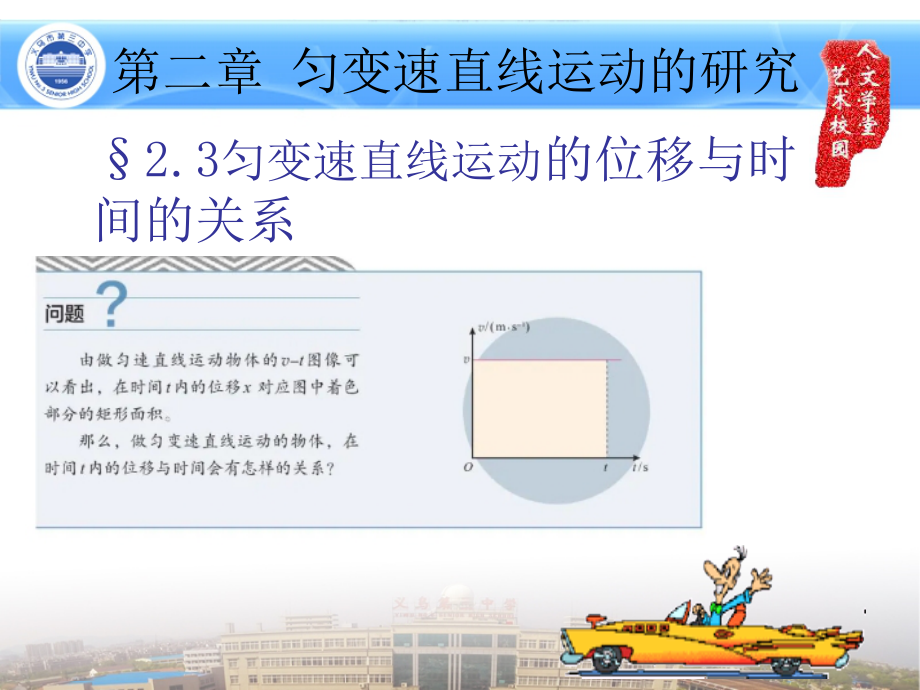 （2021新人教版）高中物理必修第一册 2.3 匀变速直线运动位移与时间的关系ppt课件（含素材）.zip