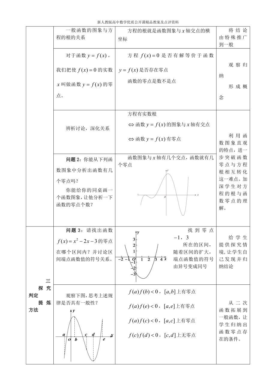 （新人教版高中数学公开课精品教案）方程的根与函数的零点 教学设计（云南）.doc_第3页