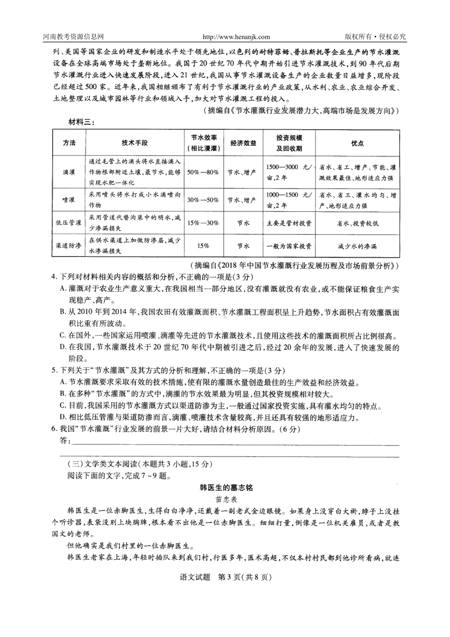 河南省十所名校（天一联考）2019—2020学年高二上学期期末考试-语文.doc_第3页