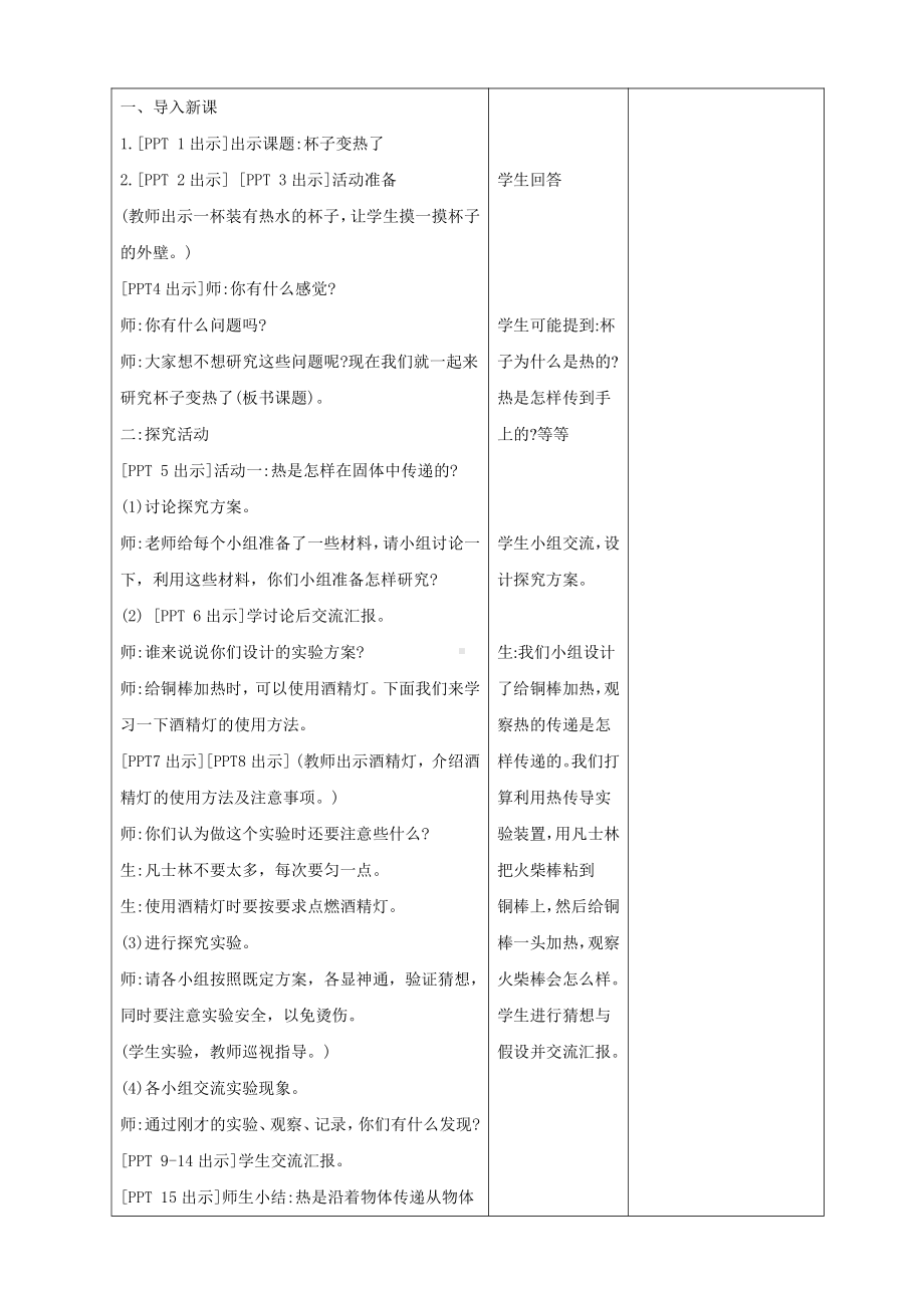 2021新青岛版（六三制）五年级上册科学9.热传导 教案.doc_第2页