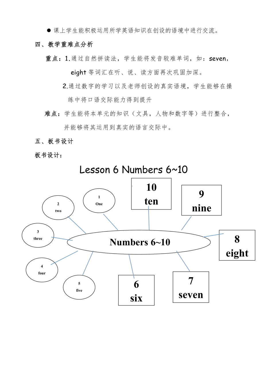 冀教版（三起）三上Unit 1 School and Numbers-lesson06 Numbers6-10-教案、教学设计-部级优课-(配套课件编号：f0080).doc_第3页