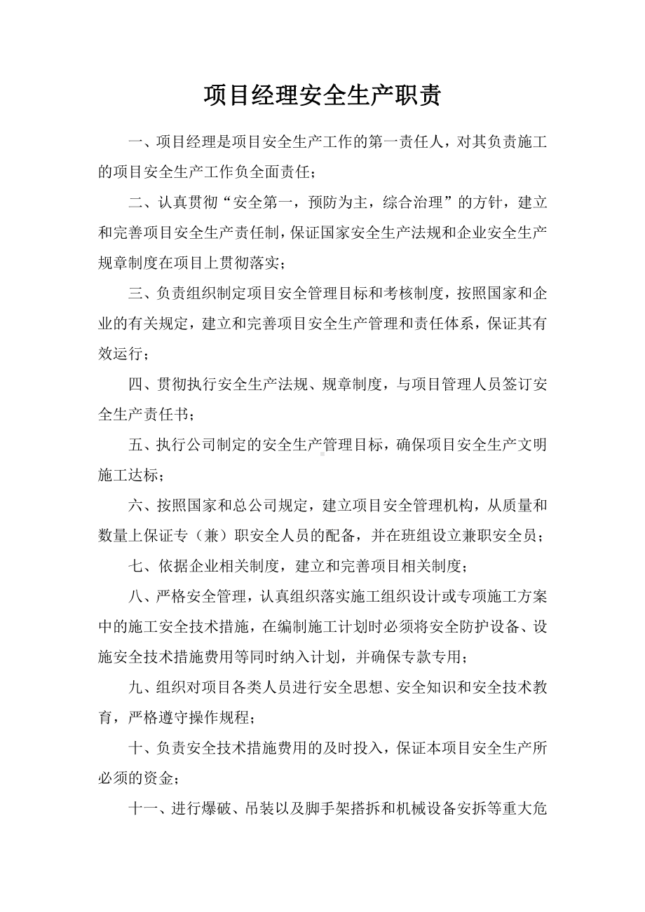 项目经理安全生产职责.doc_第1页