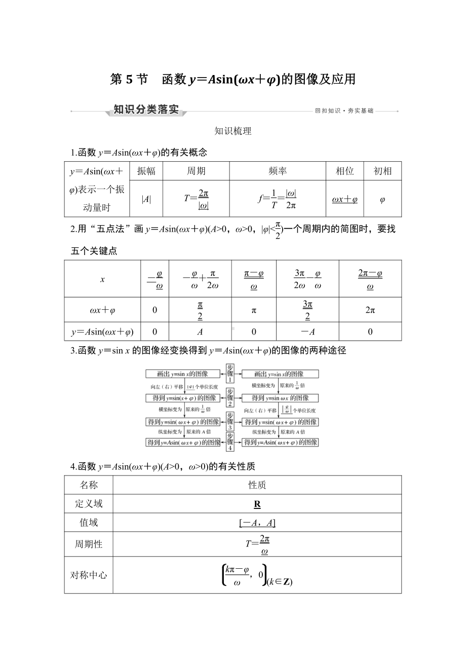 第5节　函数y＝Asin(ωx＋φ)的图像及应用.docx_第1页