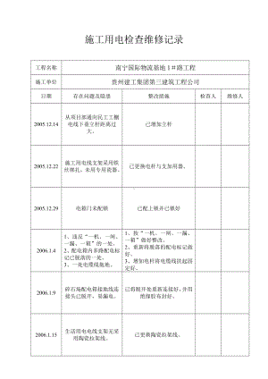 施工用电检查维修记录.doc