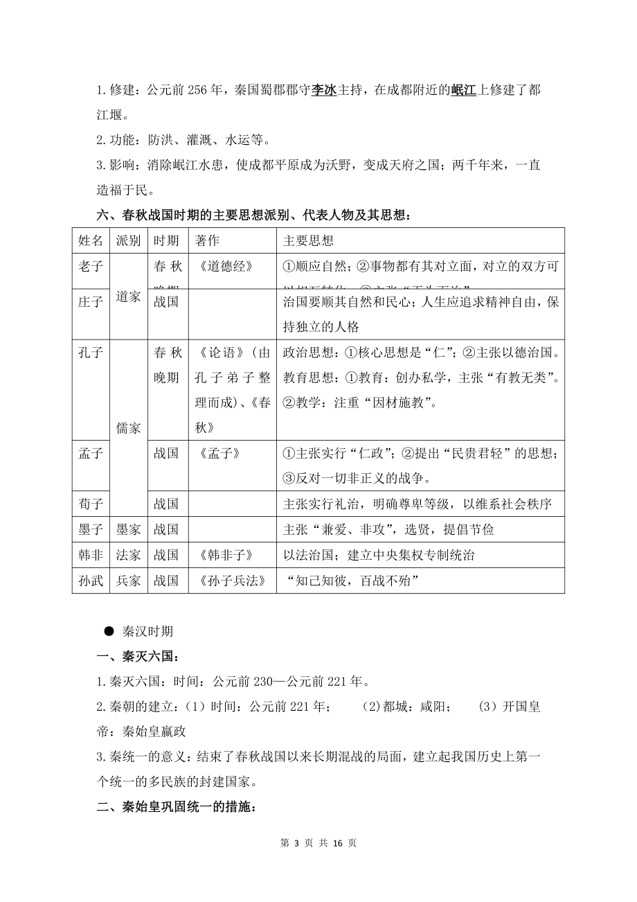 部编人教版七年级上册历史期末考试要点复习提纲（全面必备！）.doc_第3页