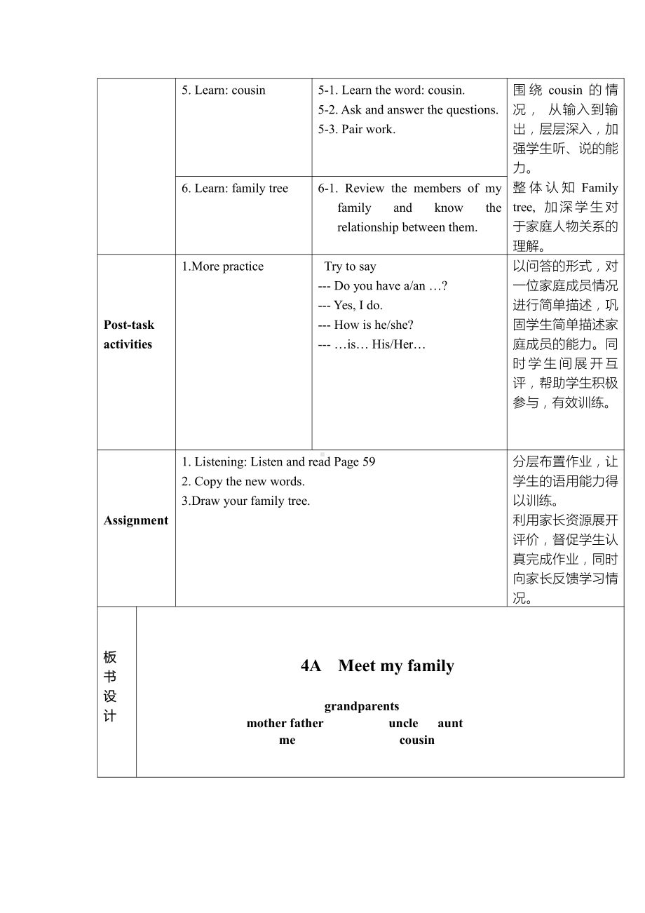 人教PEP版四年级上册Unit 6 Meet my family!-A-教案、教学设计-市级优课-(配套课件编号：900b4).docx_第2页