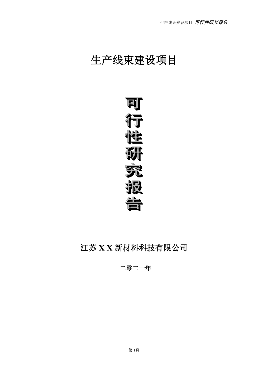 生产线束建设项目可行性研究报告-立项方案.doc_第1页