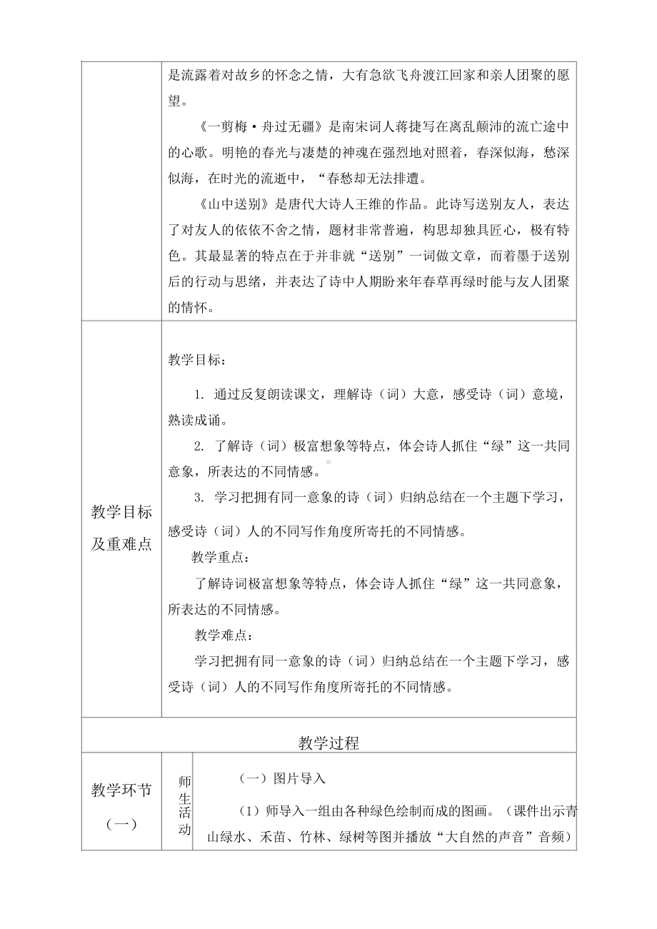 四年级群文阅读：《诗词里的色彩-绿》教案 2021年群文阅读教学设计评选活动获奖作品8页.doc_第2页