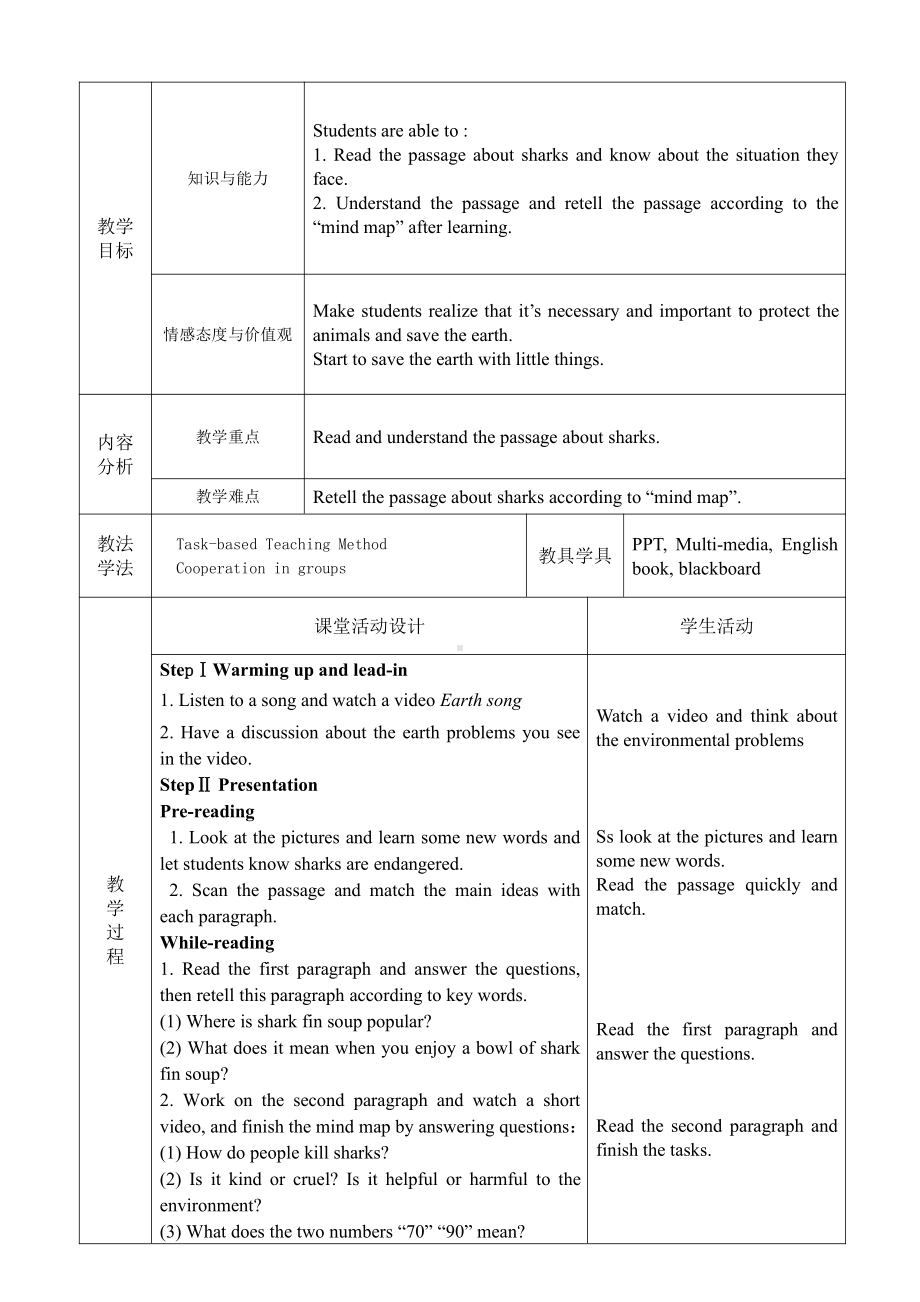 人教版九年级Unit 13 We're trying to save the earth!-Section B 2a—2e-教案、教学设计-公开课-(配套课件编号：22c56).doc_第1页