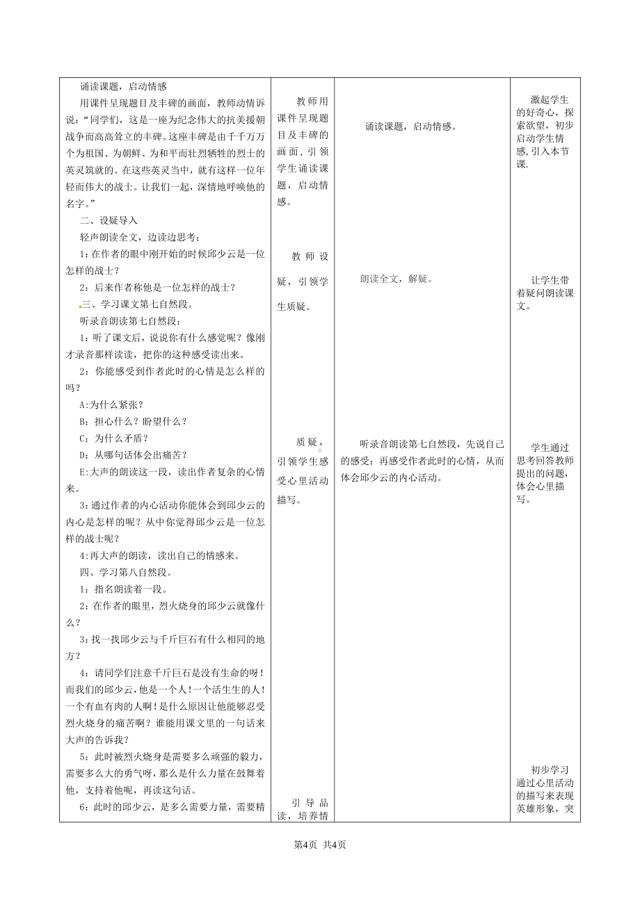 部编版六年级语文上册公开课《我的战友邱少云》第二课时教案.doc_第2页