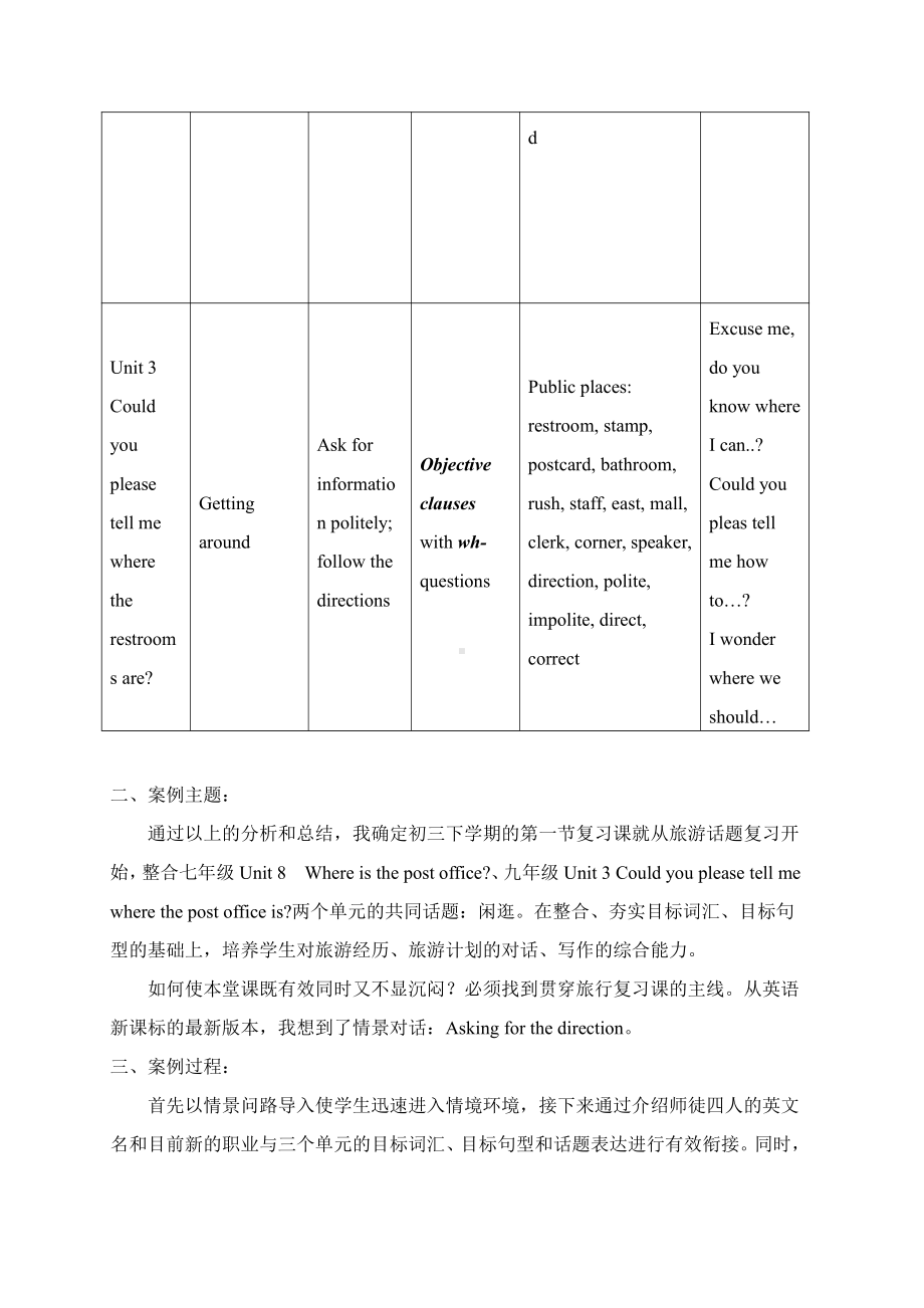 人教版九年级Unit 3 Could you tell me where the restrooms are -Section A 1a—2d-教案、教学设计-公开课-(配套课件编号：50047).doc_第2页