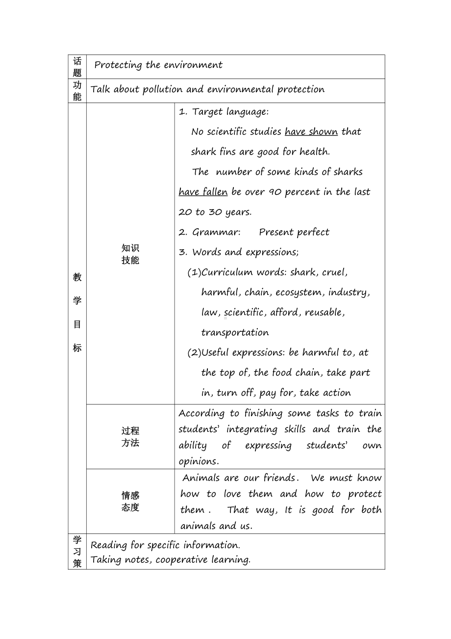 人教版九年级Unit 13 We're trying to save the earth!-Section A 3a—3b-教案、教学设计-公开课-(配套课件编号：c2898).docx_第1页