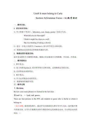 人教版九年级Unit 8 It must belong to Carla.-Section A Grammar focus 4a—4c-教案、教学设计-市级公开课-(配套课件编号：e0b13).doc