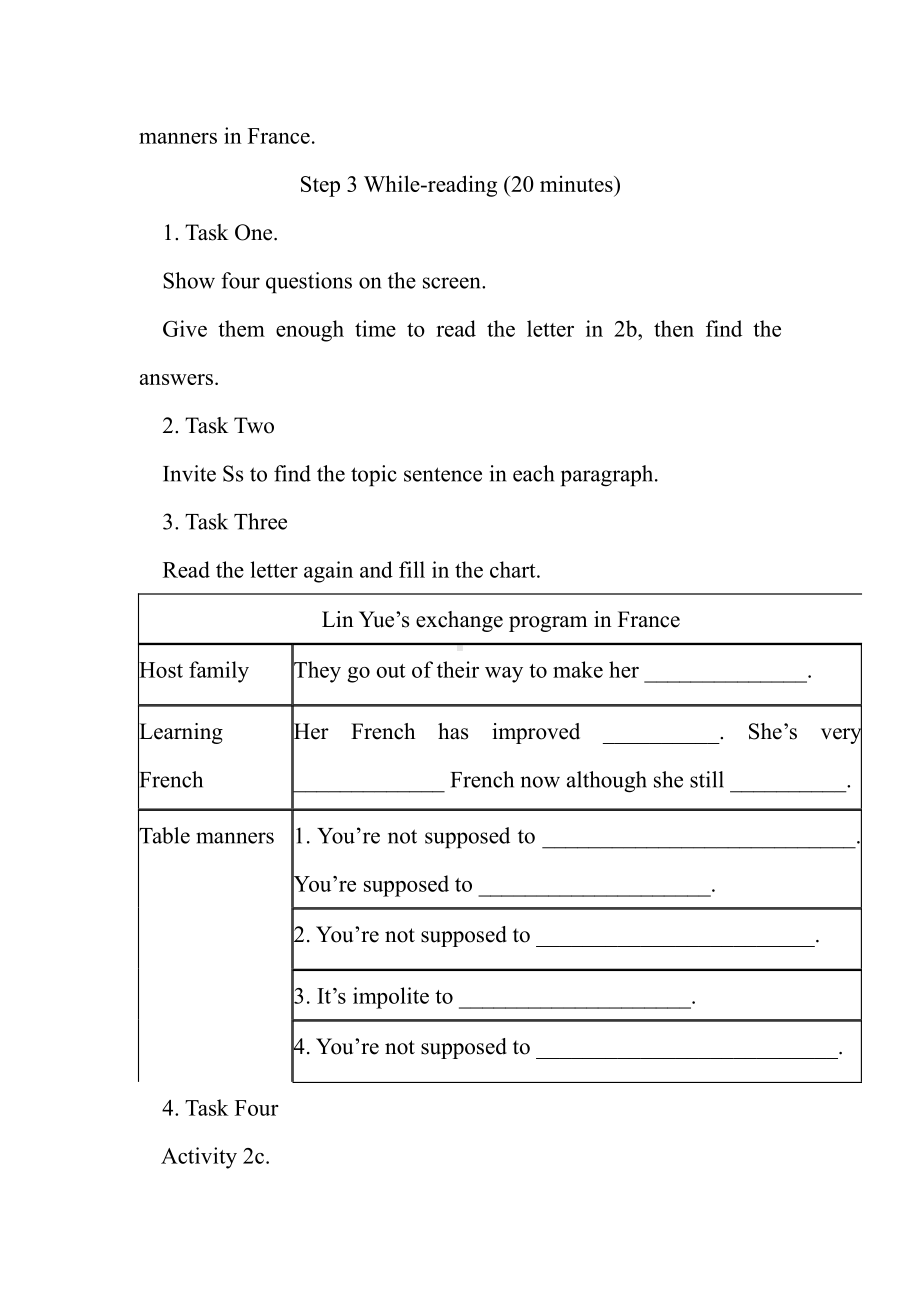 人教版九年级Unit 10 You are suppoed to shake hands.-Section B 2a—2e-教案、教学设计-市级公开课-(配套课件编号：a38a2).doc_第2页