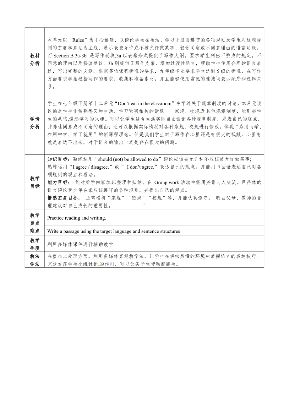 人教版九年级Unit 7 Teenagers should be allowed to choose their own clothes.-Section B 3a—3b Self check-教案、教学设计-市级公开课-(配套课件编号：71027).doc_第1页