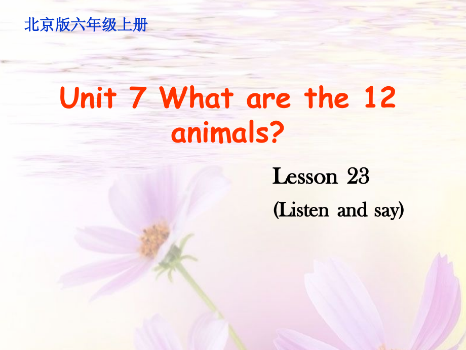 北京版六年级上册UNIT SEVEN WHAT ARE THE TWELVE ANIMALS -Lesson 23-ppt课件-(含教案)--(编号：20470).zip