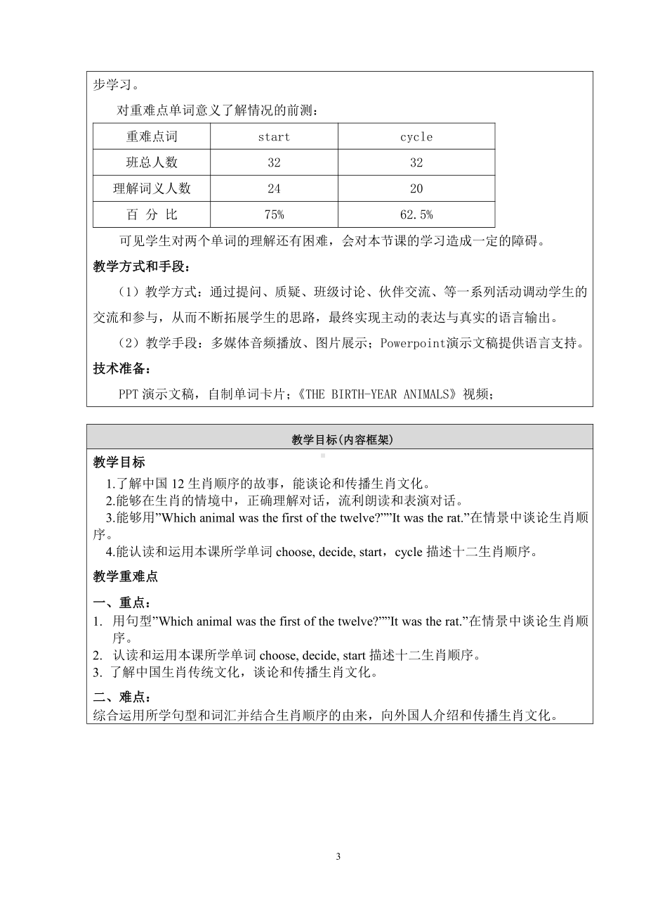 北京版六年级上册UNIT SEVEN WHAT ARE THE TWELVE ANIMALS -Lesson 24-教案、教学设计-部级公开课-(配套课件编号：4076a).doc_第3页