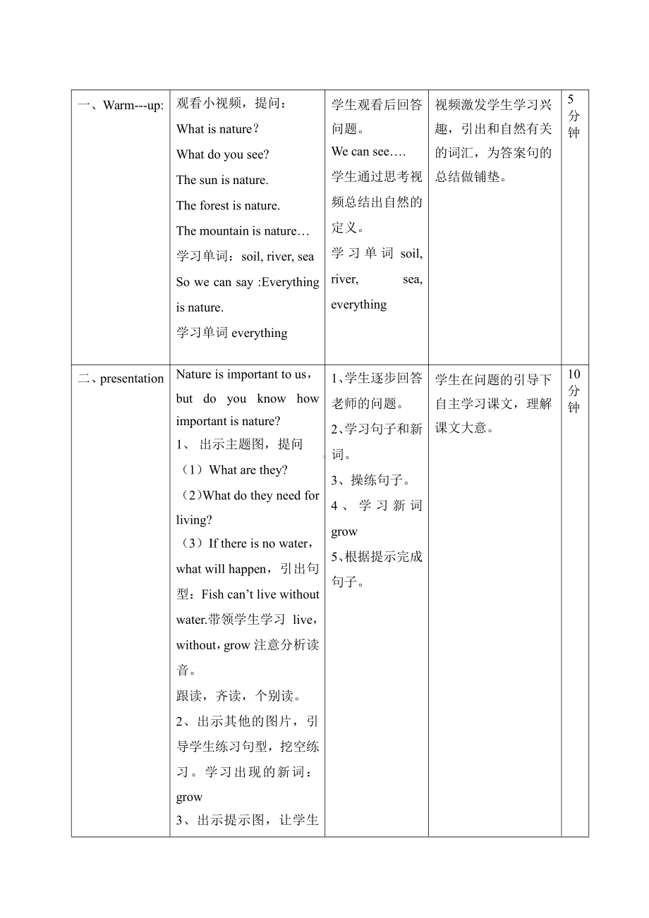 北京版四年级上册UNIT SEVEN I WHAT IS NATURE -Lesson 25-教案、教学设计--(配套课件编号：e029c).doc_第3页