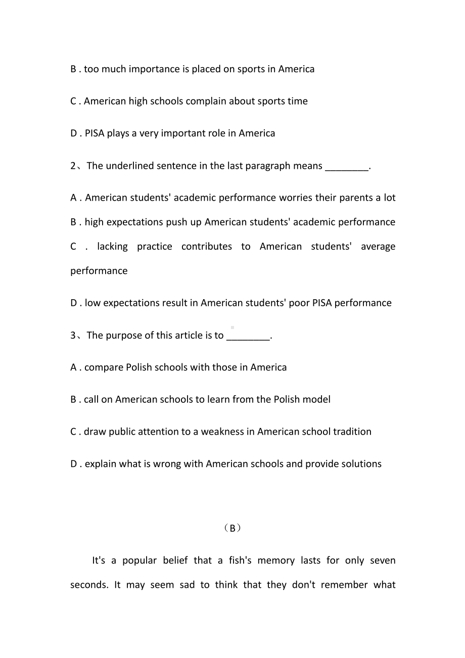 Unit 1 Back to school 阅读训练 (含答案)（2021新牛津译林版）高中英语必修第一册（高一上期）.docx_第3页