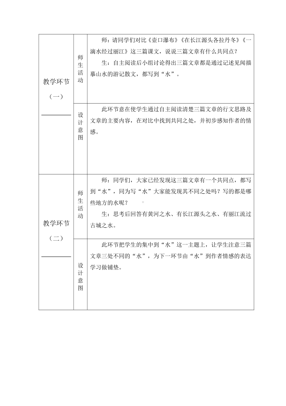 群文阅读：《以“水”抒情一游记散文家笔下的“水”》教学设计10页.doc_第2页