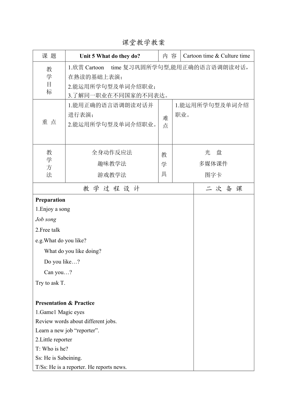 Unit 5 What do they do -Sound time, Culture time & Cartoon time-ppt课件-(含教案+微课+视频+素材)-部级公开课-新牛津译林版五年级上册(编号：700b0).zip