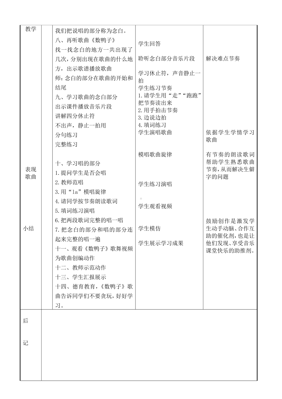 第3课 手拉手-演唱-数鸭子-教案、教学设计-市级公开课-人音版（五线谱）一年级下册音乐(配套课件编号：513b1).doc_第2页