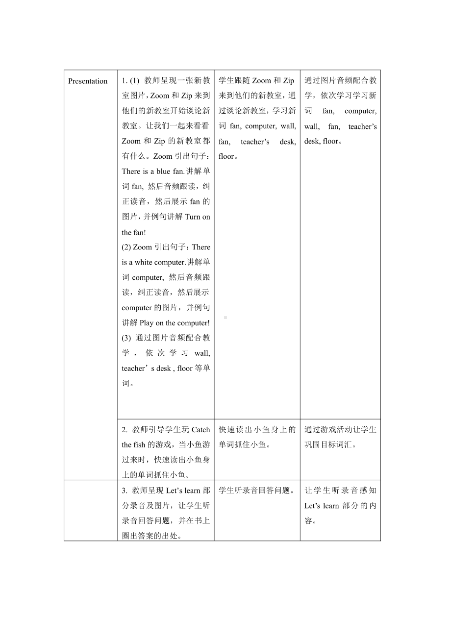 人教PEP四年级上册：Unit 1 My classroom Part B Let’s learn（教案）.docx_第2页