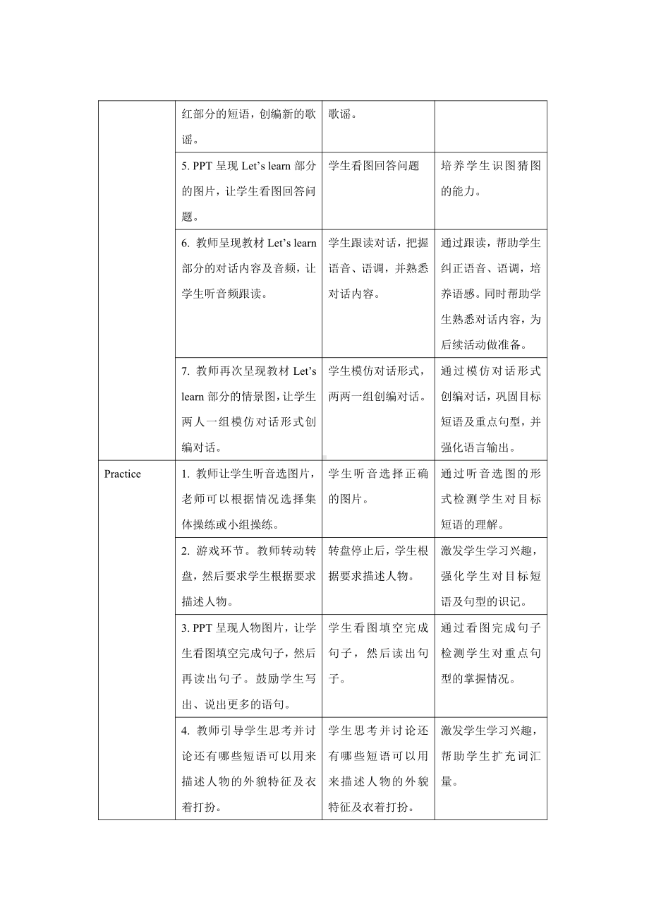 人教PEP四年级上册：Unit 3 My friends Part B Let’s learn（教案）.docx_第2页