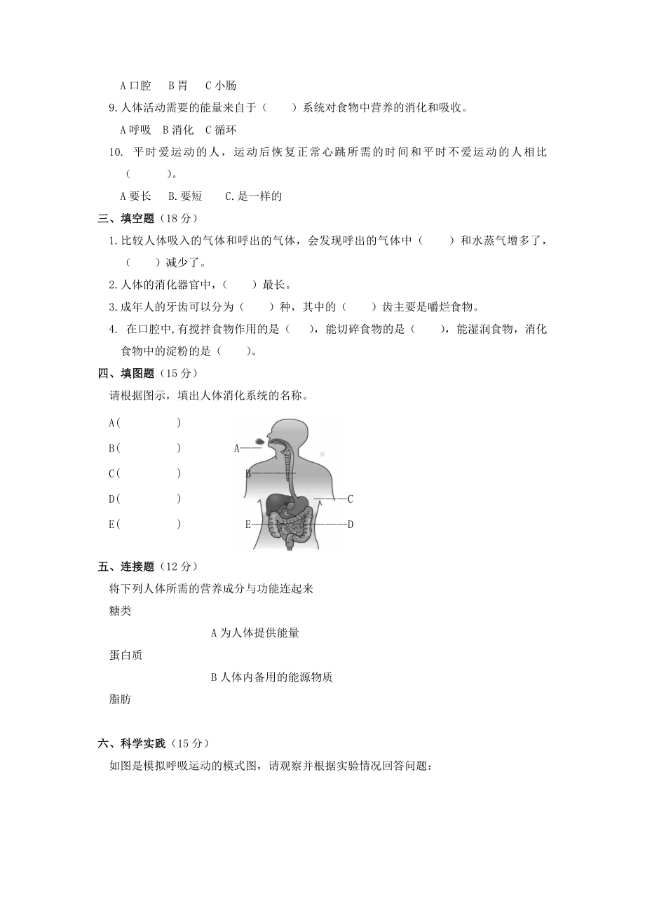 2021新教科版四年级上册科学第二单元练习题（含答案）.doc_第2页