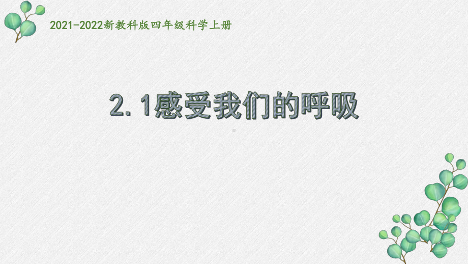 2021秋新教科版四年级科学上册2-1《感受我们的呼吸》课件.pptx_第1页