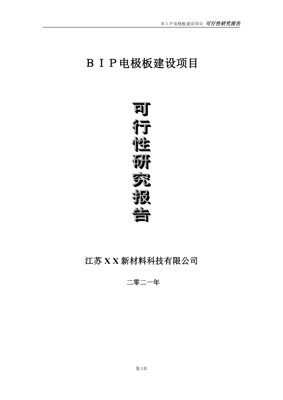 ＢＩＰ电极板项目可行性研究报告-立项方案.doc_第1页