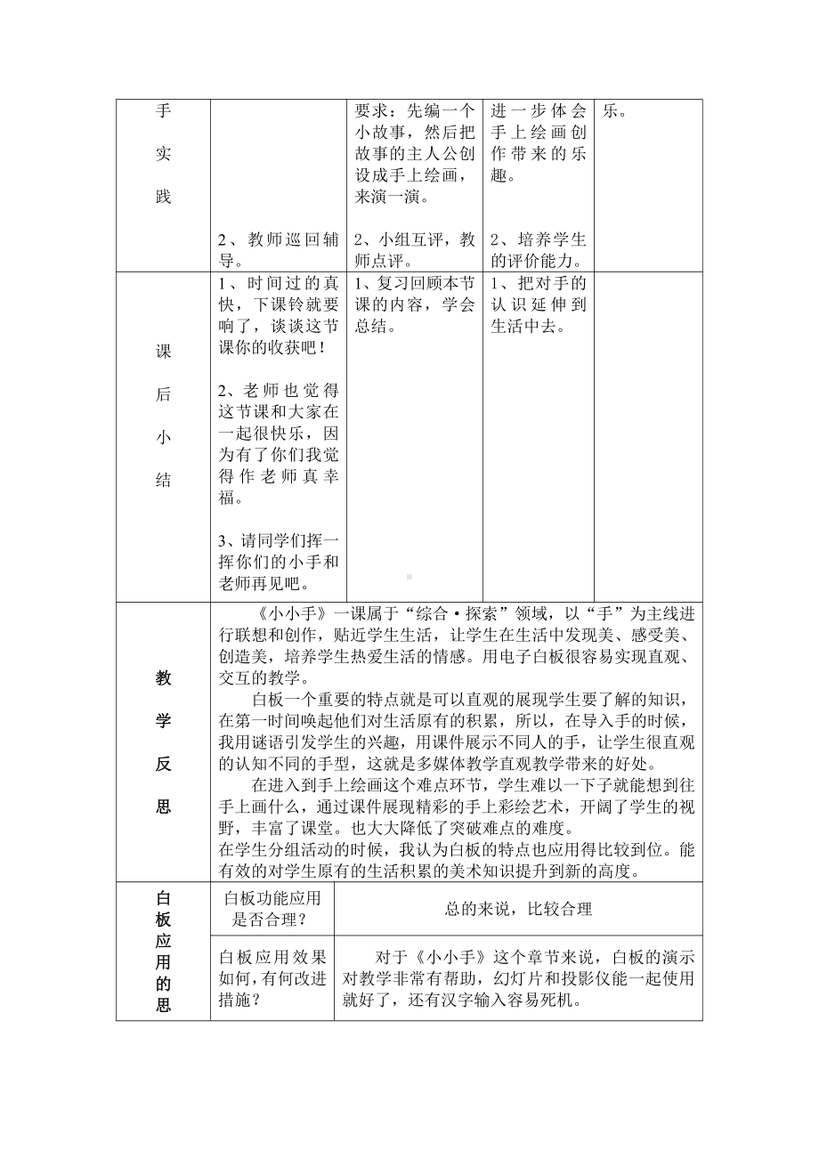 湘美版二年级上册美术16. 小小手-教案、教学设计-市级公开课-(配套课件编号：54be3).doc_第3页