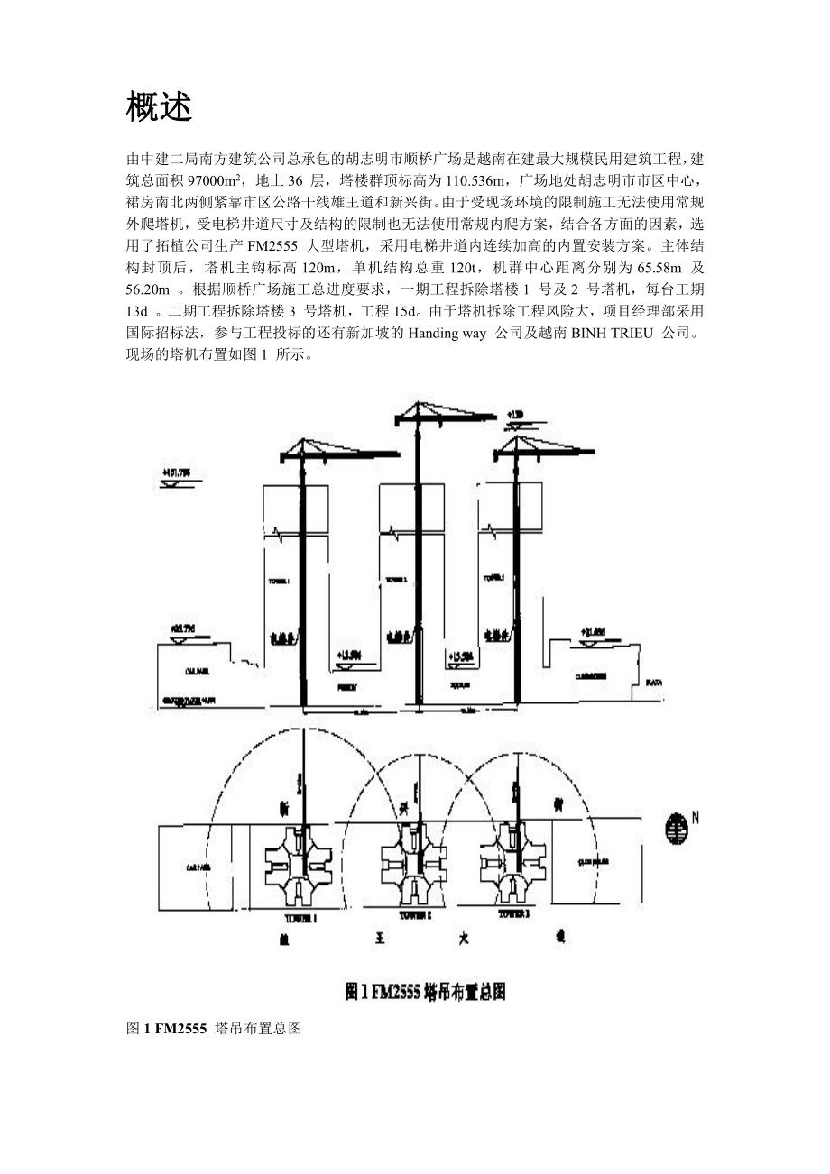 越南胡志明市顺桥广场内置FM2555塔机群拆卸施工方案.doc_第2页